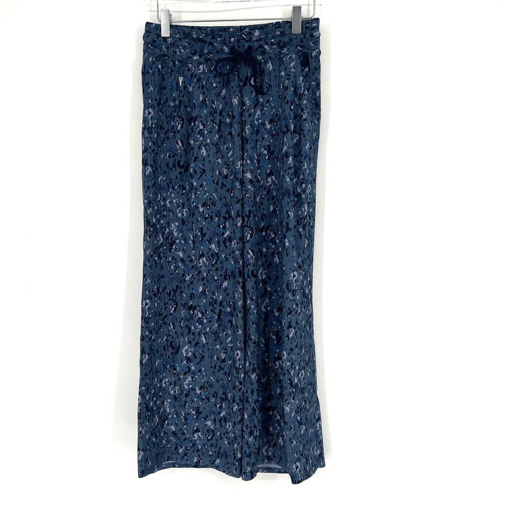 Athleta Avenue Wide‎ Leg Crop Pant Womens 2 Blue Athleisure Casual